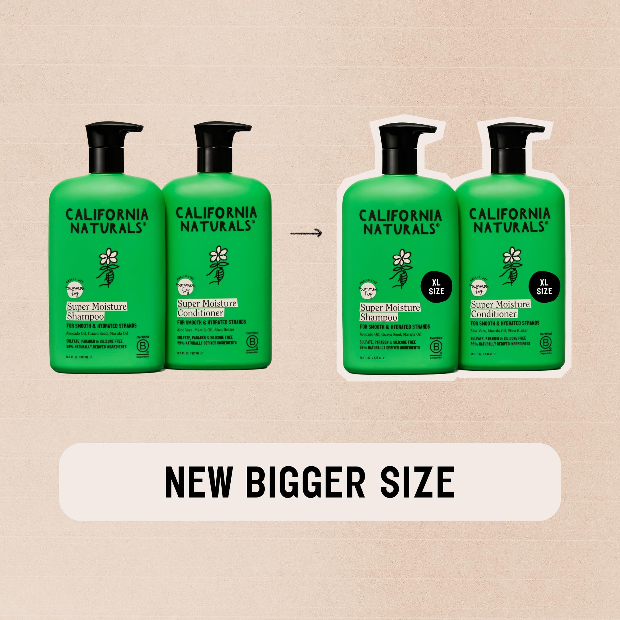 California Naturals Vegan Cruelty-Free badge showcases ethical branding.