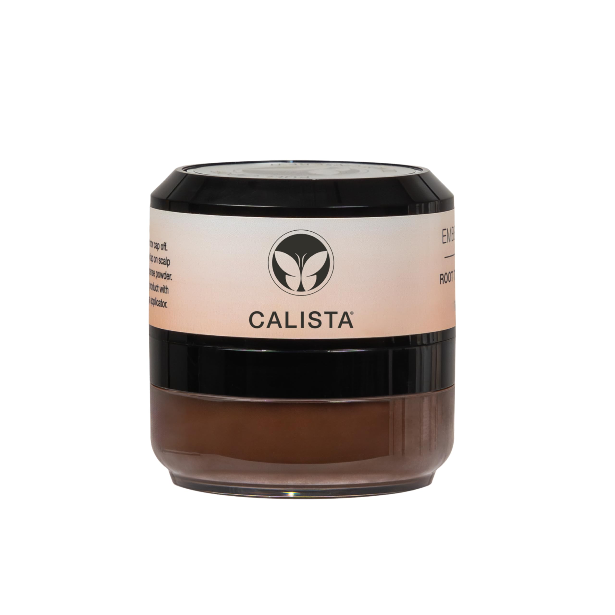 Calista Root Touch-Up grey-coverage swatch demonstrates quick thinning concealment.