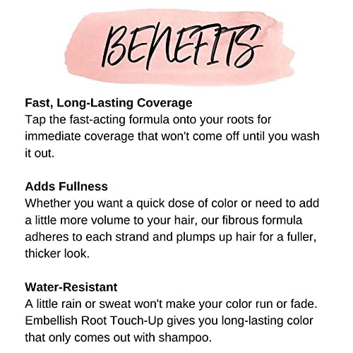 Calista Root Touch-Up water-resistant formula holds color through sweat.