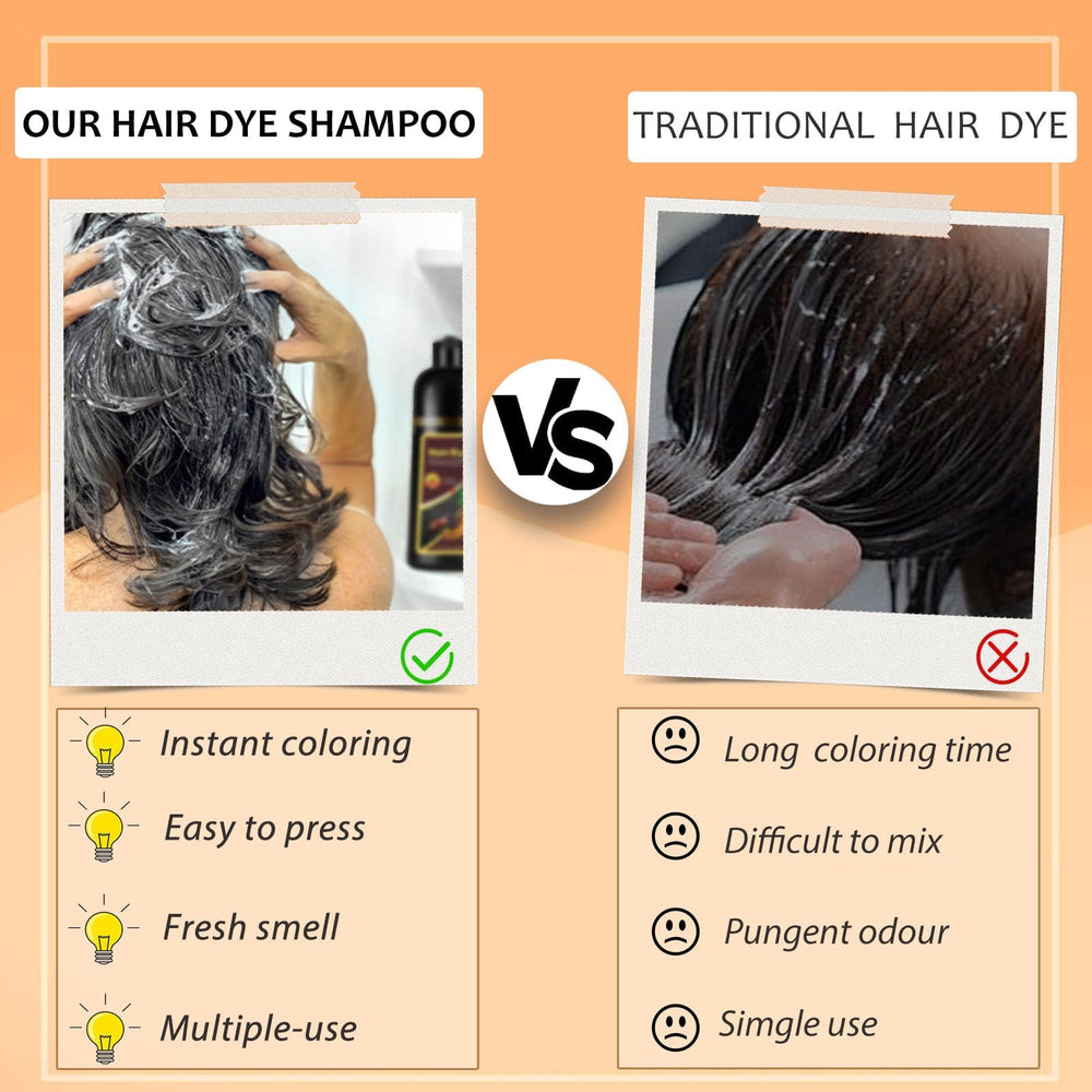 Callmynm Hair Dye Shampoo Cherry Brown application shows simple 20-45 minute ritual