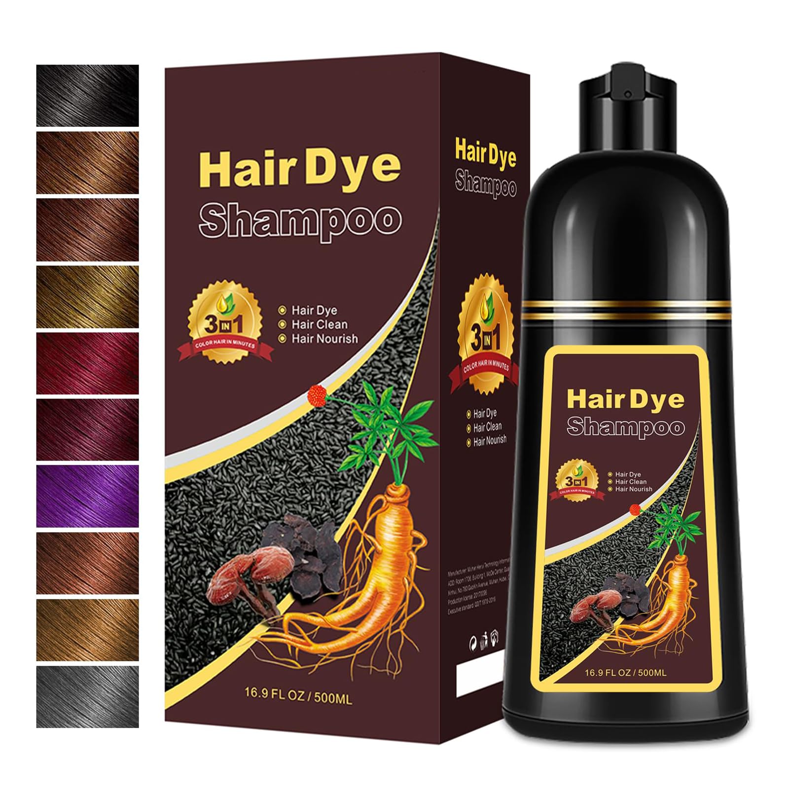Callmynm Hair Dye Shampoo Cherry Brown bottle for at-home color control