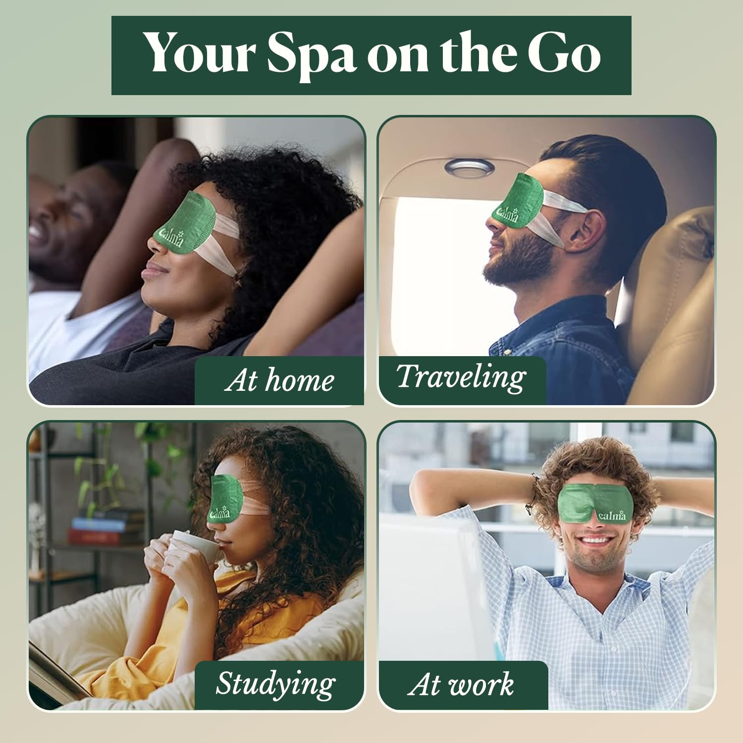Calma bulk pack of 16 eye masks ready for everyday use.