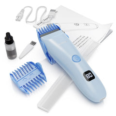 CALMING CLIPPER Step-Up front view shows silent operation for stress-free kid haircuts