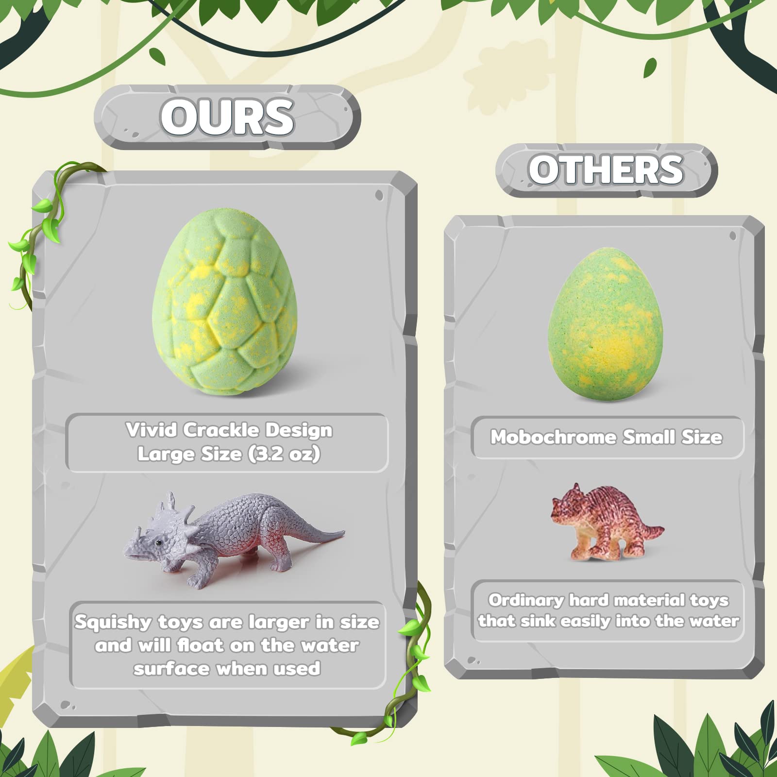 CalmNFiz packaging showcases gift ready presentation for the dinosaur bathbomb set
