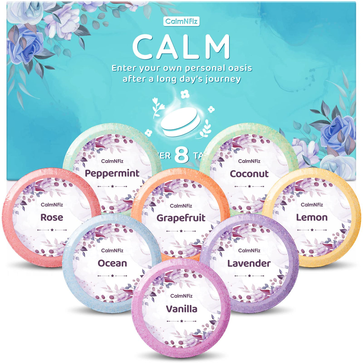 CalmNFiz Peppermint Steamers closeup for a refreshing morning shower mood lift