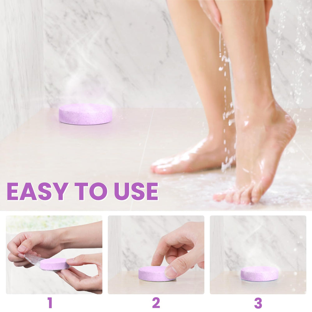 CalmNFiz grapefruit shower steamer provides bright citrus to energize mornings.