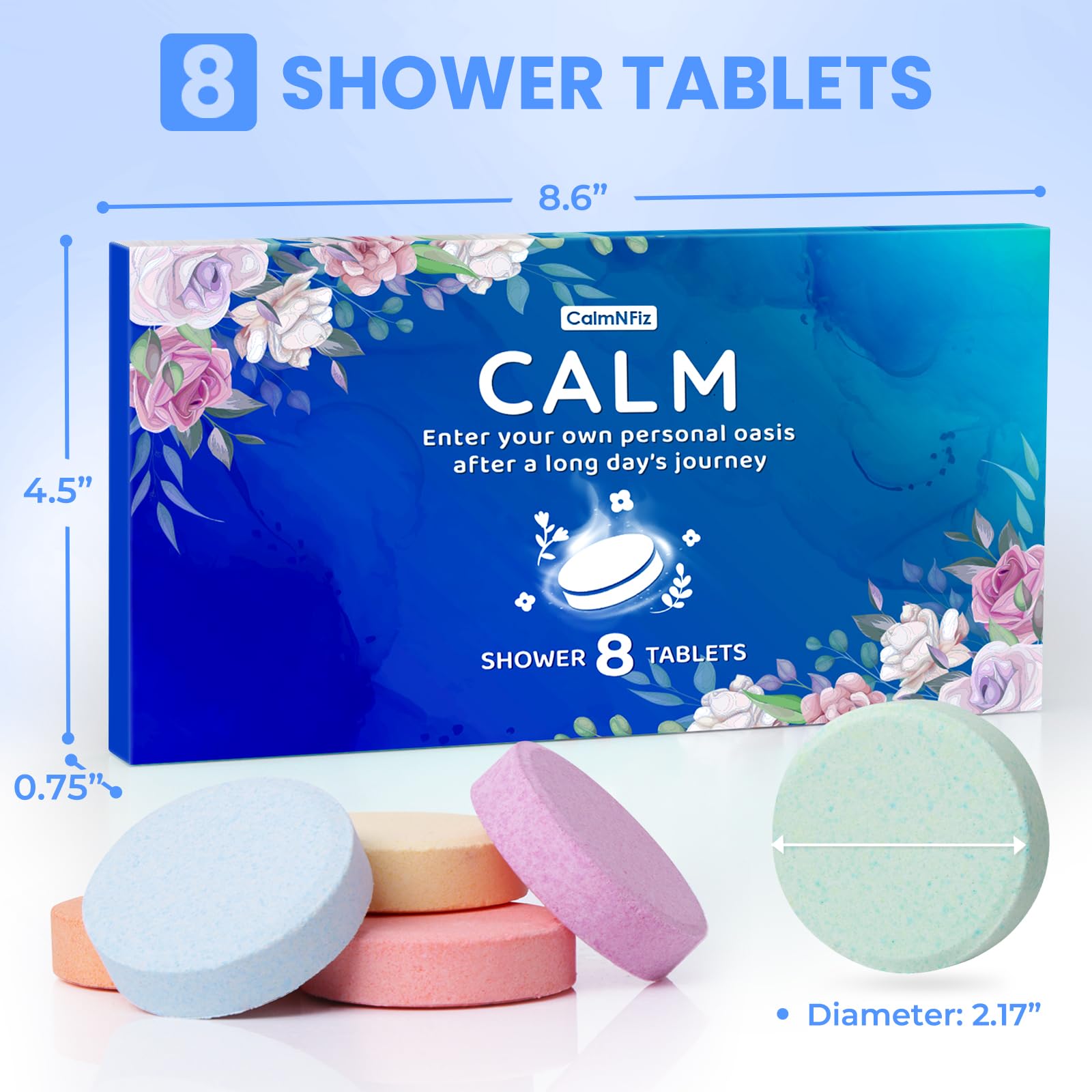 CalmNFiz fragrance collection showcasing eight scents for aromatherapy.