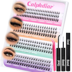 Calphdiar bottom lash clusters kit four styles for natural daily looks.