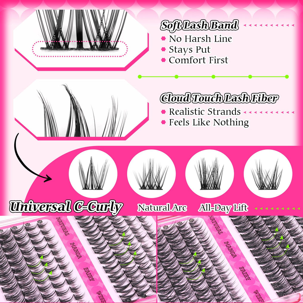 Calphdiar delicate flutter lash clusters for soft fluttery lashes.