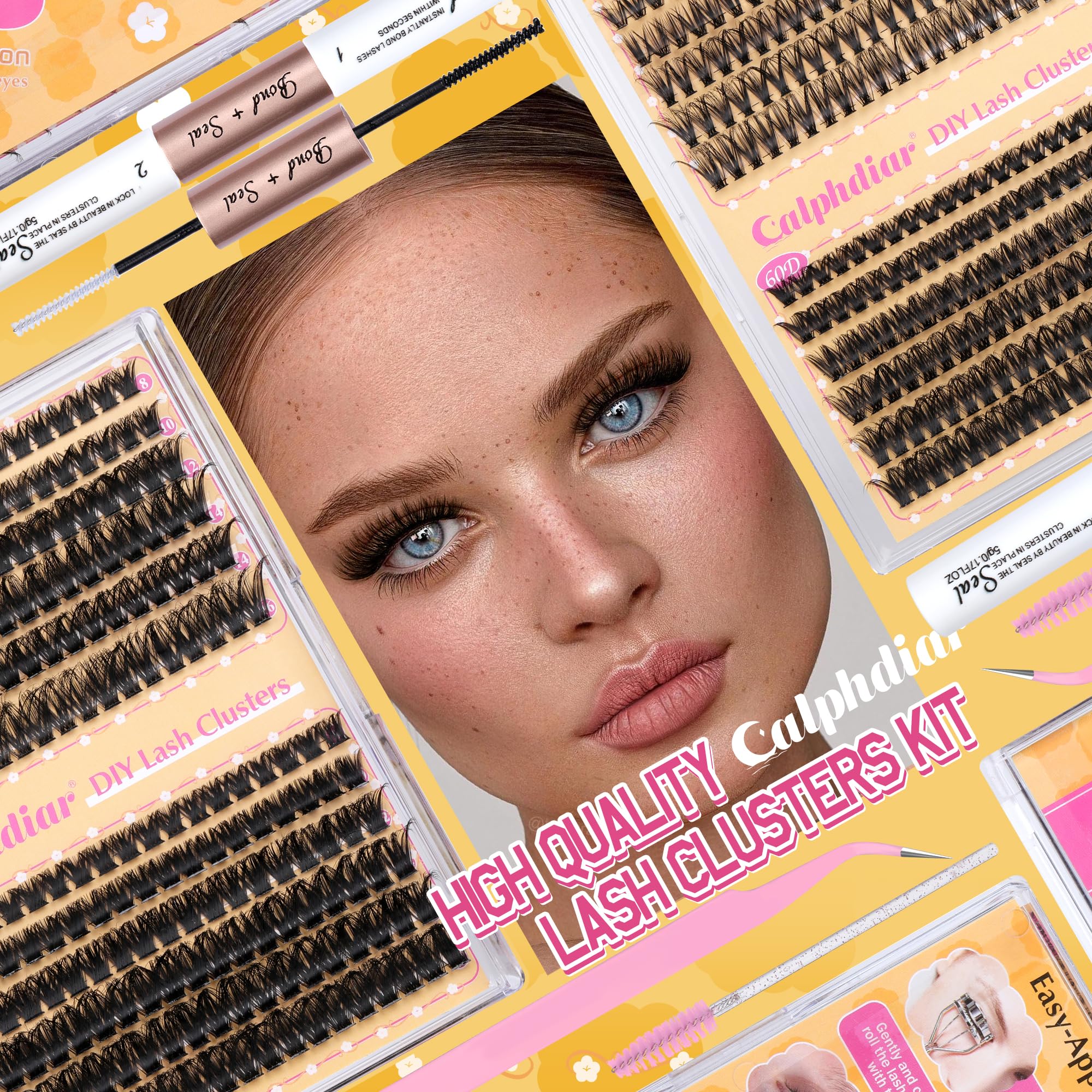 Calphdiar curvature options 40–100D for customized lash style.