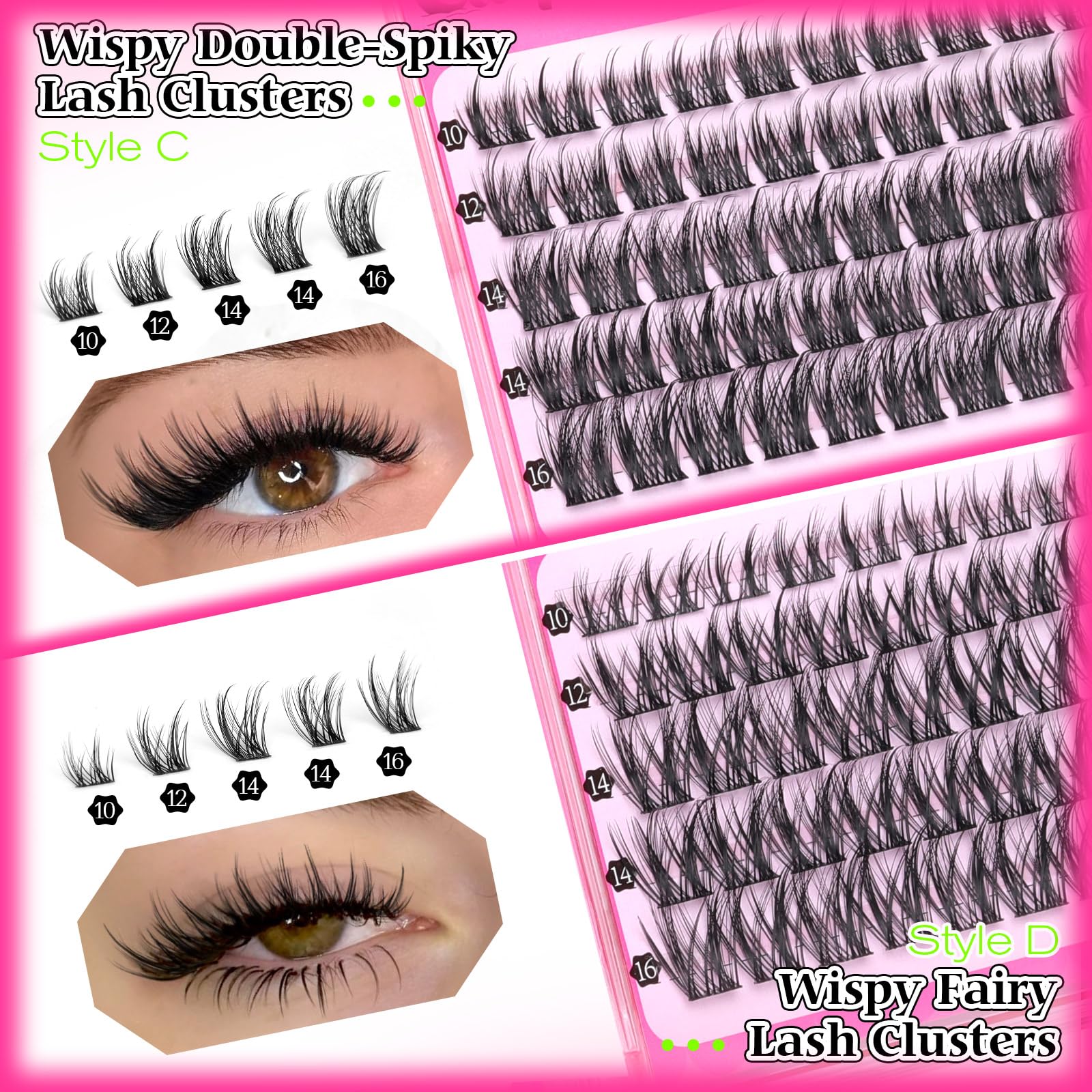 Calphdiar fairy wispy lash clusters for eye catching comic inspired looks.