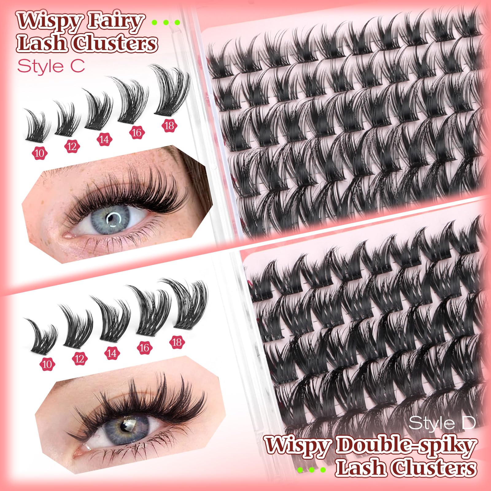 Calphdiar lash clusters 10mm closeup ideal for subtle daily lash enhancement.