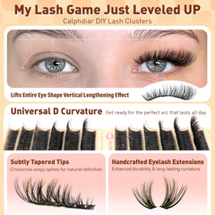 Calphdiar lash clusters application step by step for at home DIY extensions.