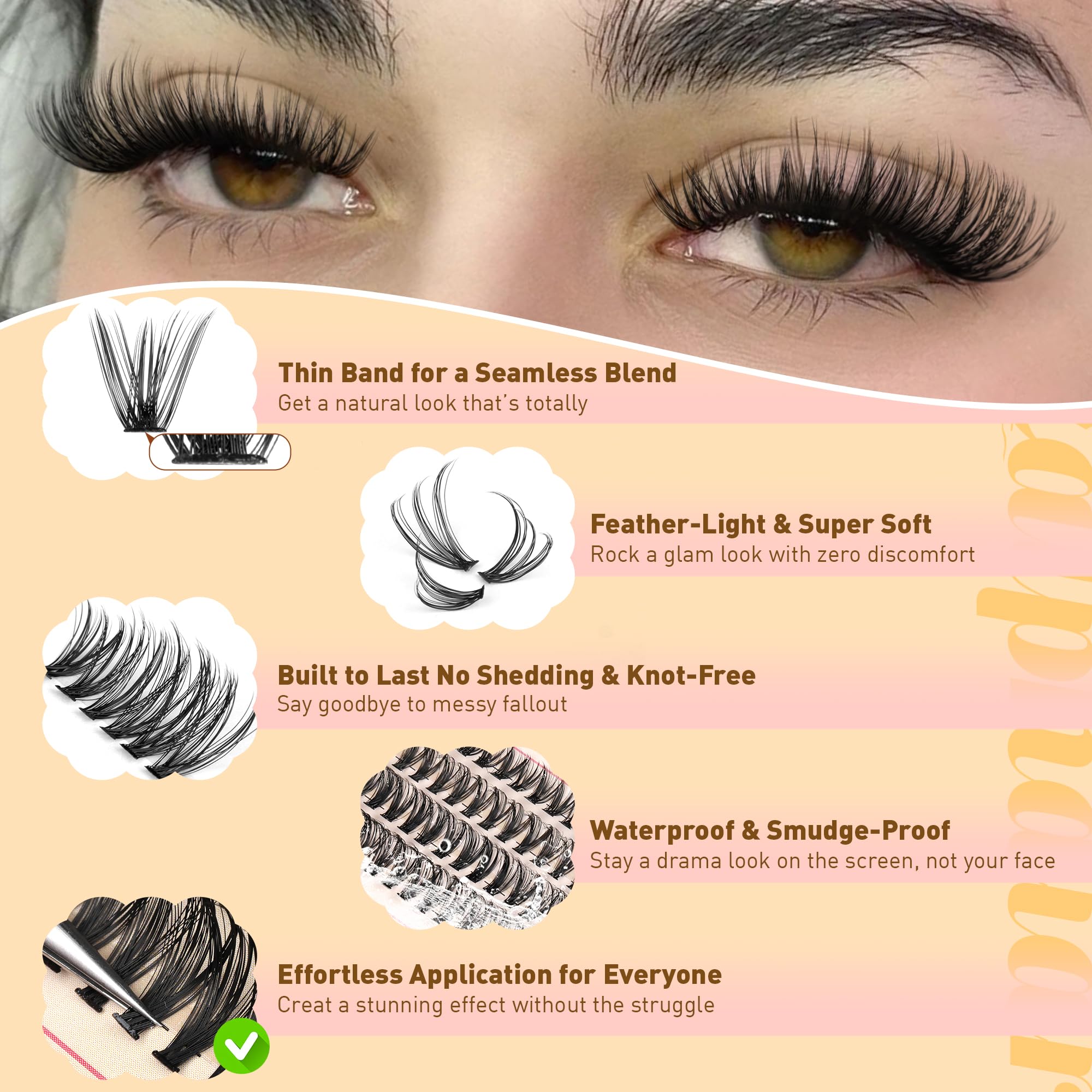 Calphdiar mink-like fiber lashes feel lightweight and skin friendly.