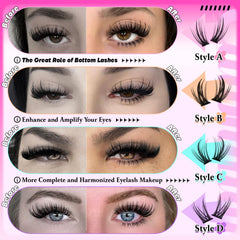 Calphdiar lower lashes extensions feature feather-light bands for day-long comfort.