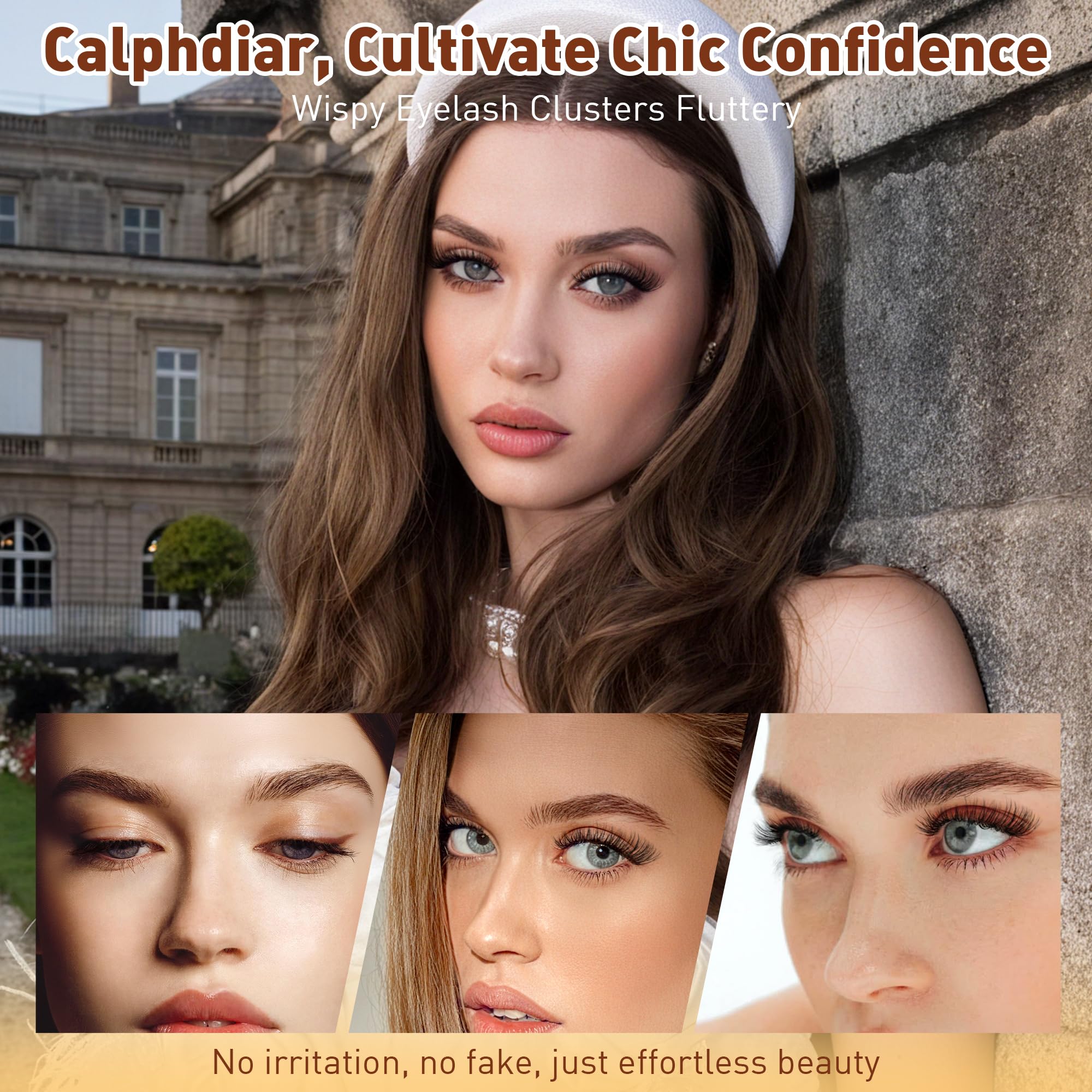 Calphdiar wispy lash clusters 8-18mm variation for natural to voluminous looks.