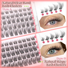 Calphdiar wispy lash clusters four-styles closeup showing versatile looks for daily wear.