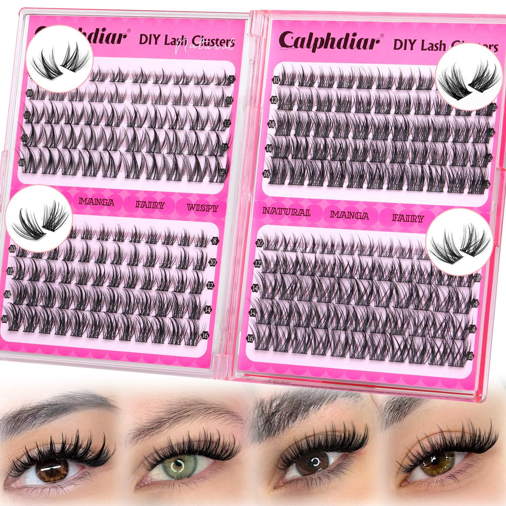 Calphdiar wispy lash clusters mega pack 220pcs provides natural daily enhancement.