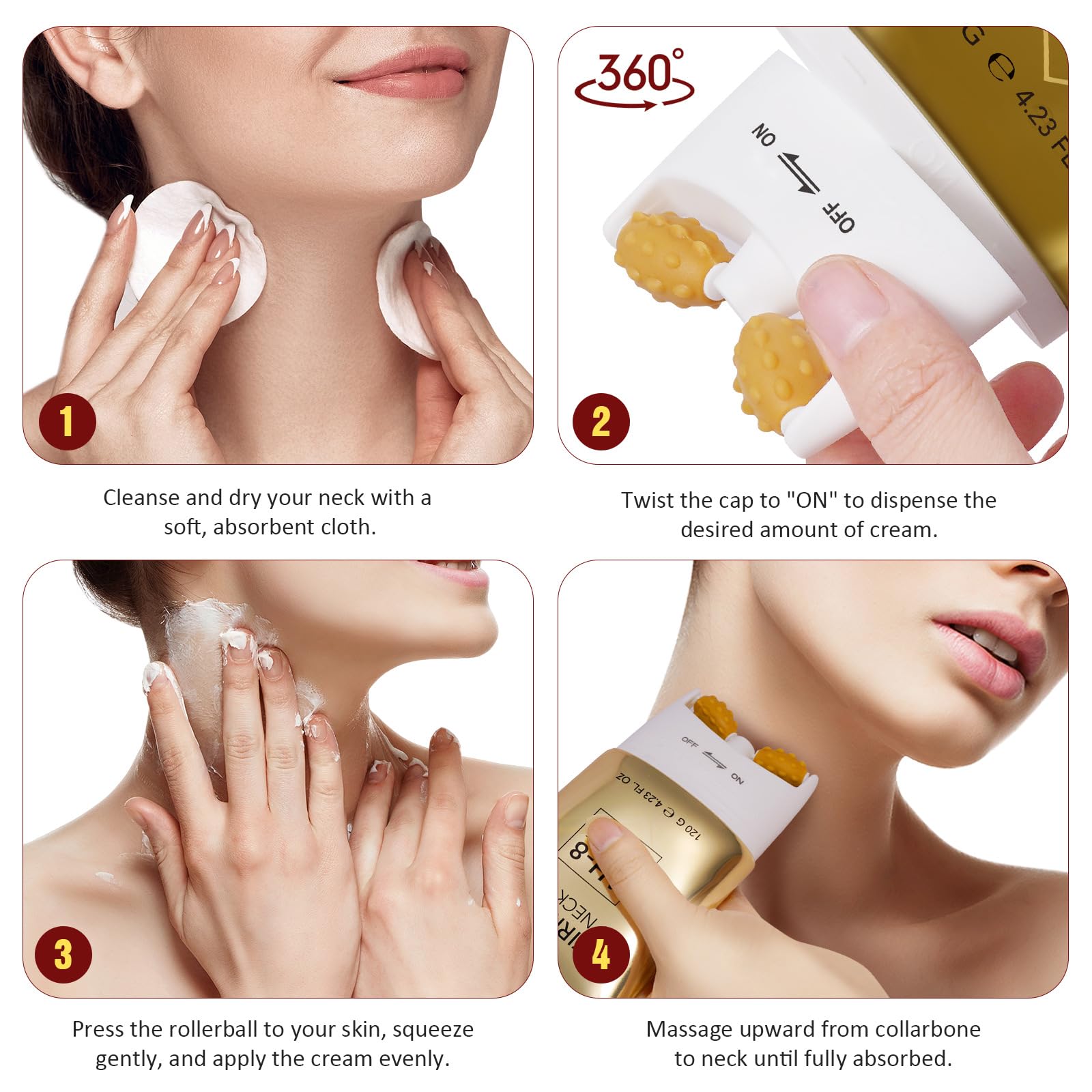 Calyphra PEAQ two-piece packaging shows neck cream and roller set