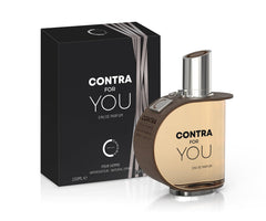 Camara Contra Eau de Parfum bottle exudes bold masculine appeal for evenings.