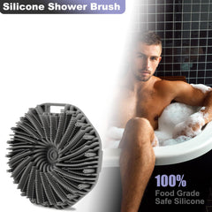 CAMENDE silicone scrubber close-up shows soft bristles for comfortable cleansing.