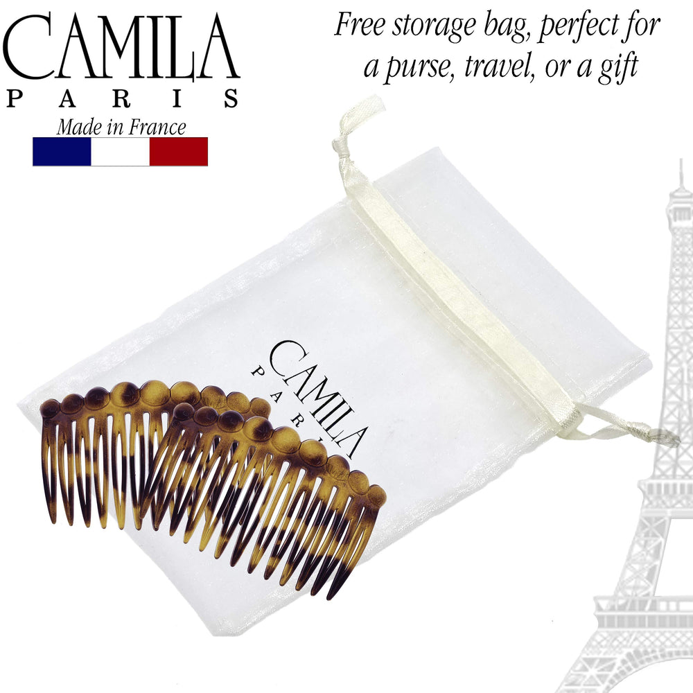 Camila Paris French twist ornament elevates looks from casual to formal.