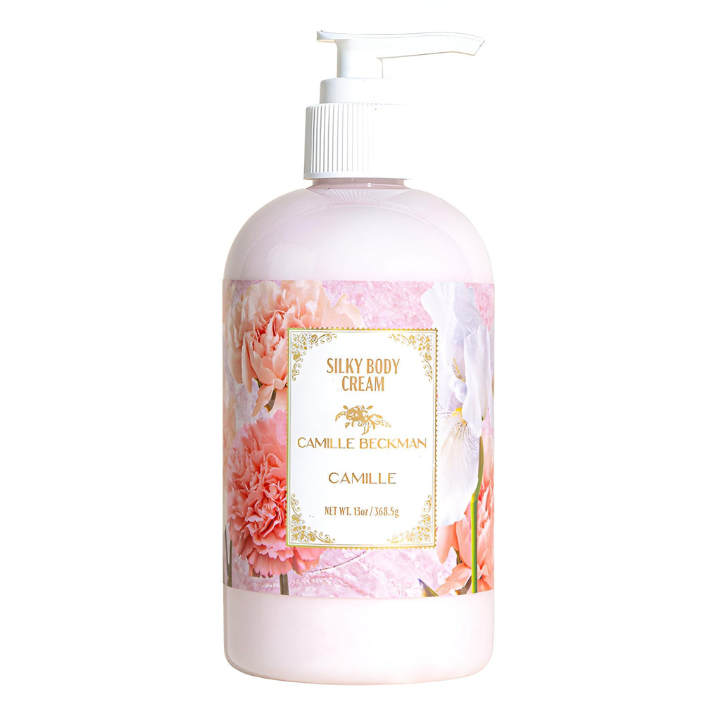 Camille Beckman Camille Scented Silky Body Cream bottle for daily hydration.