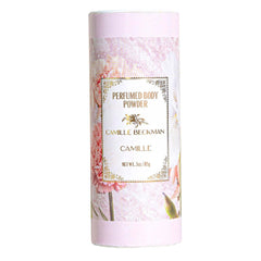 Camille Beckman talc-free powder jar adds light fragrance and skin refreshment.