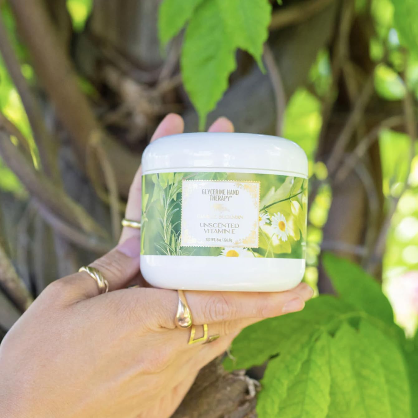Camille Beckman glycerine hand therapy cream ingredients including aloe and almond oil for nourishing skin.