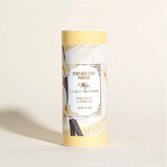 Camille Beckman talc-free body powder ready for easy application on dry areas.