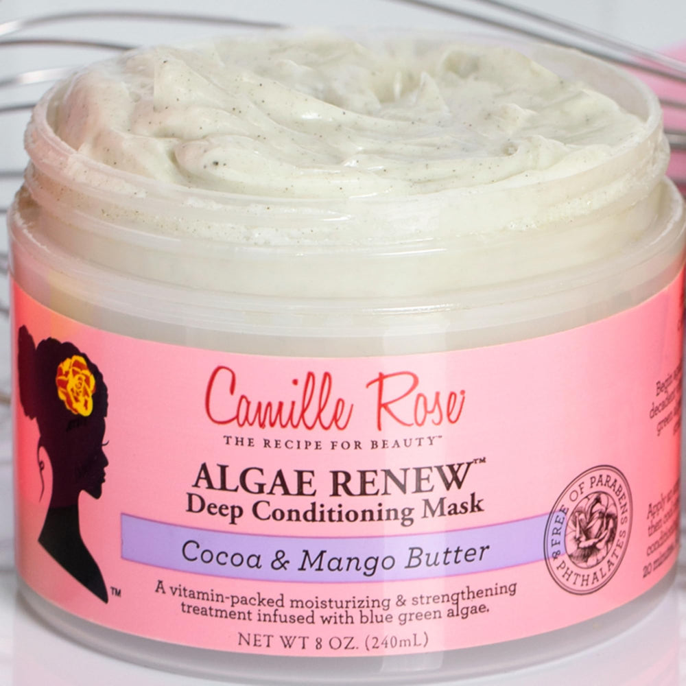 Camille Rose Algae Renew blue green algae supports hair strength.