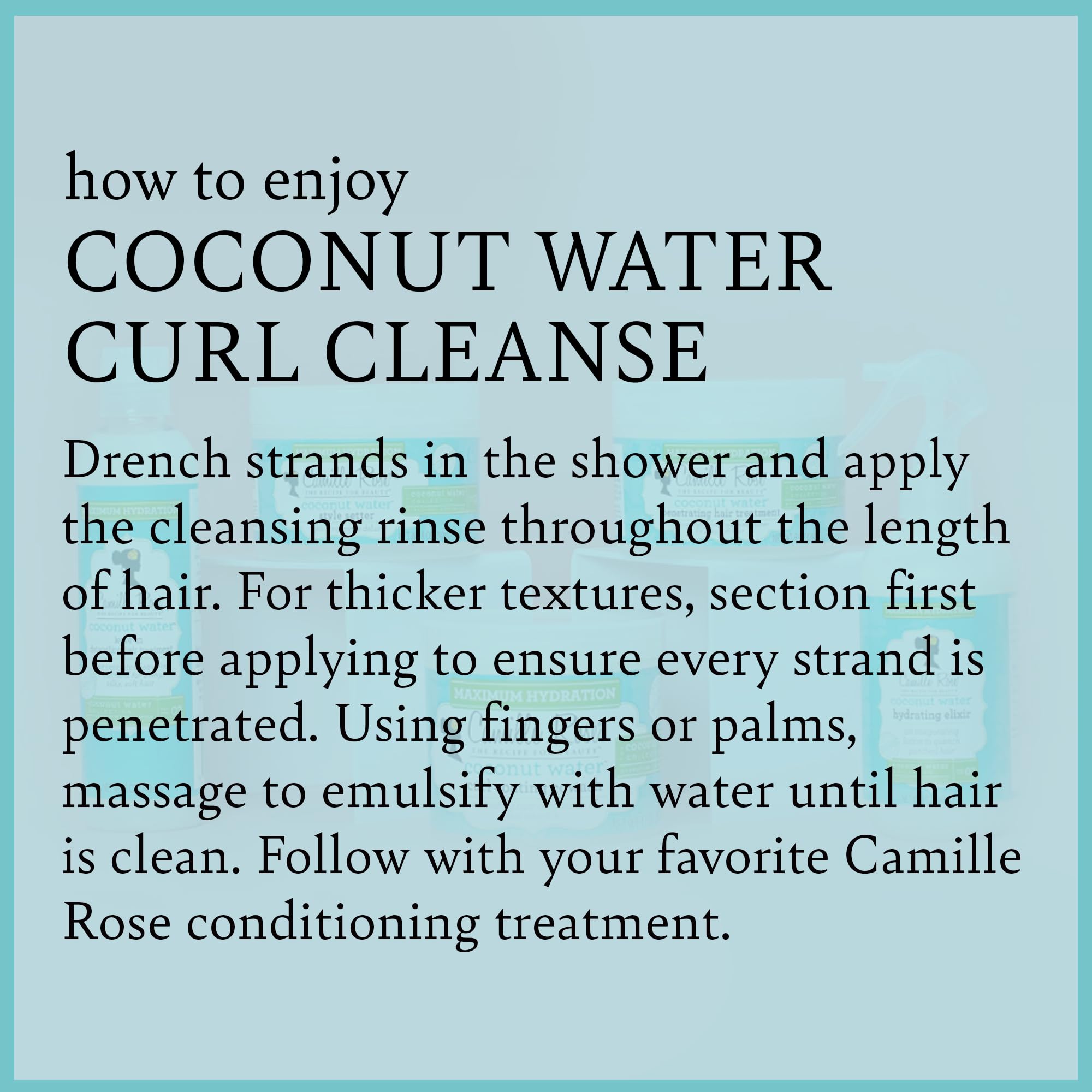 Camille Rose Coconut Water Curl Cleanse castor oil highlight for strength and moisture