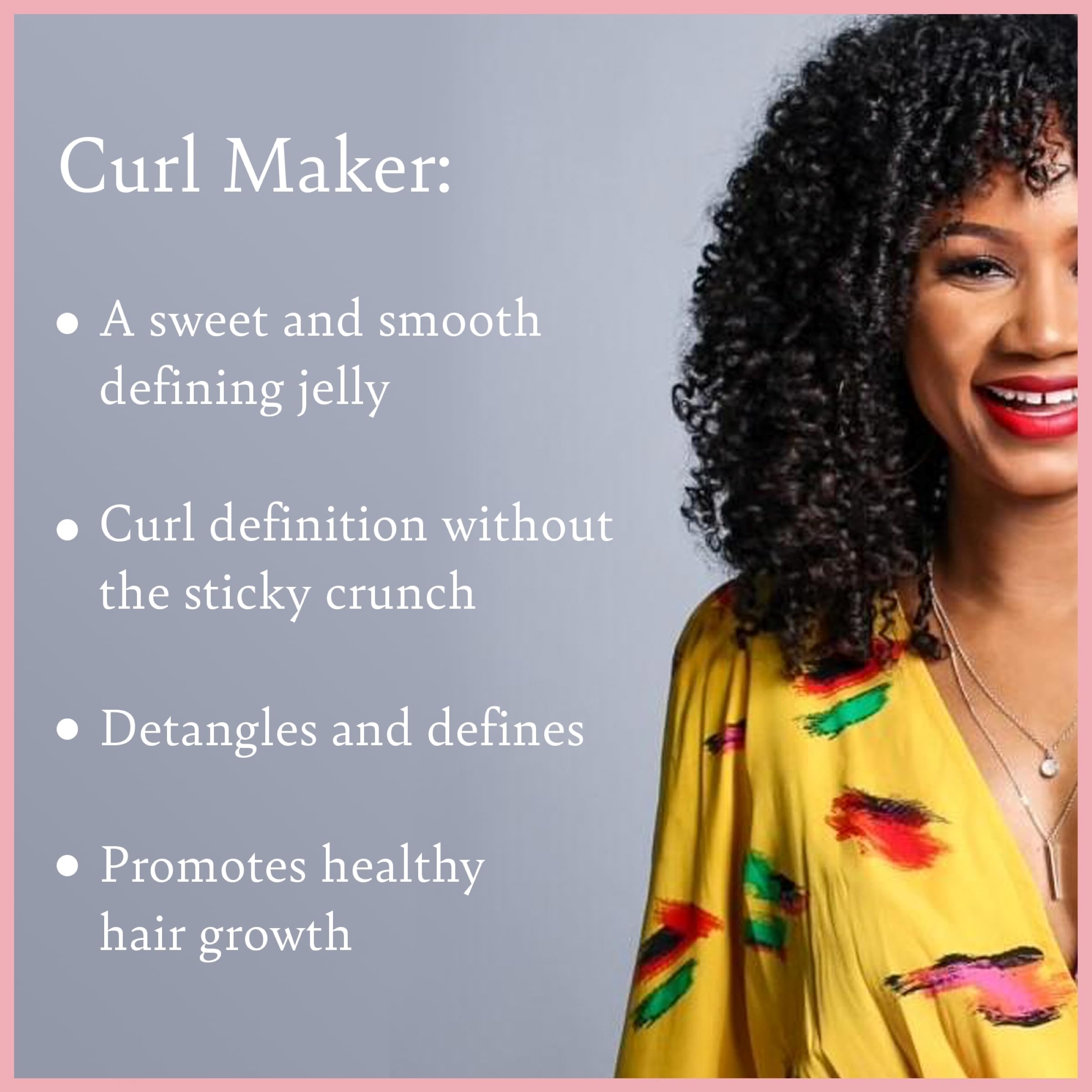 Camille Rose Curl Maker hands applying gel to curls for even distribution.