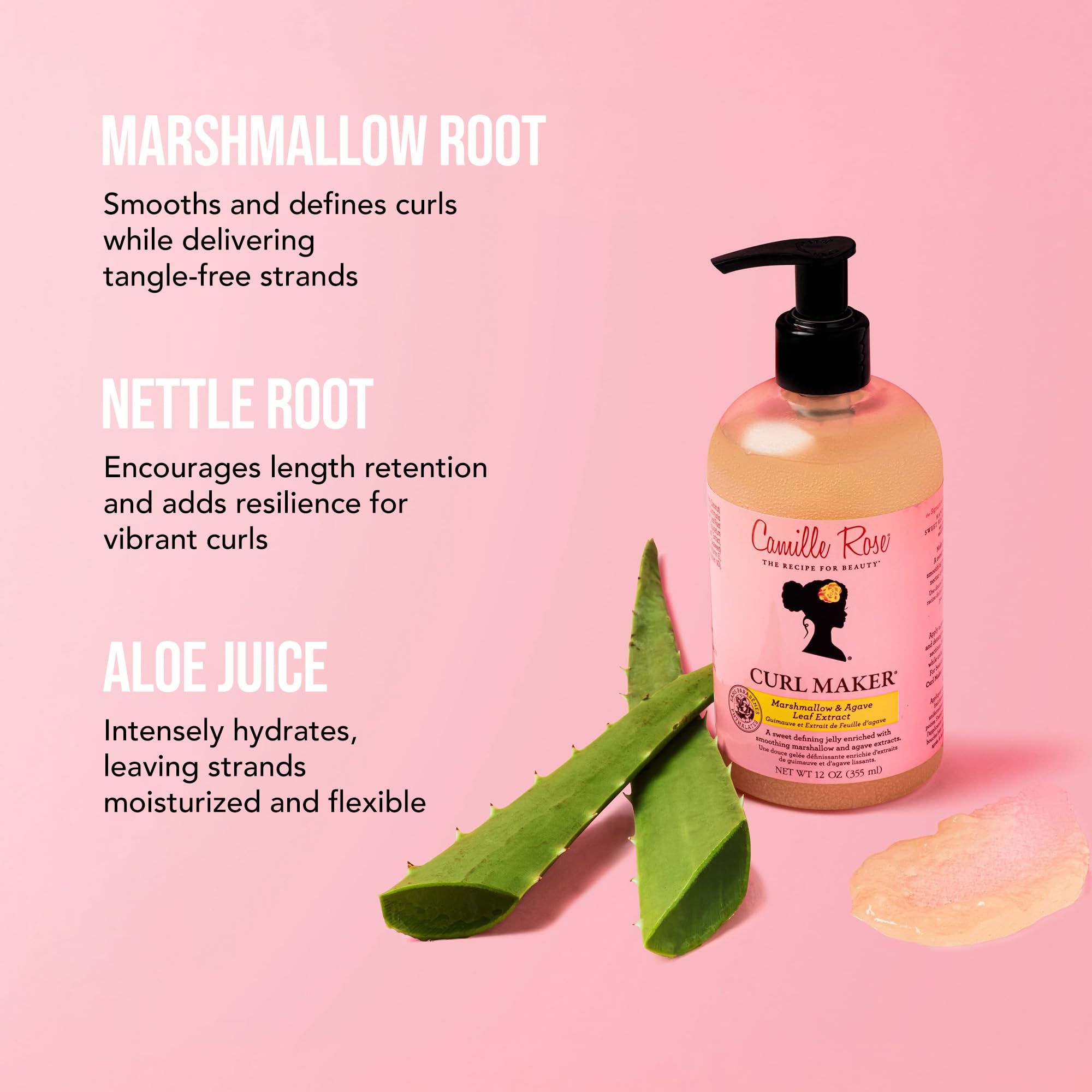Camille Rose Curl Maker layered with Curl Love Moisture Milk for enhanced definition.