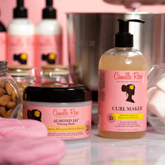 Camille Rose Curl Maker smoothing action smooths coils and detangles hair.