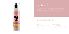 Camille Rose Fresh Curl Smoother application shows easy detangling and frizz control on damp hair.