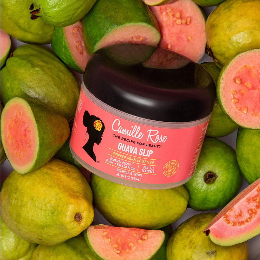 Camille Rose Guava Whipped Cream texture shows airy formula for hydration
