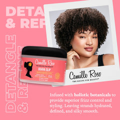 Camille Rose Guava Whipped detangling hair action demonstrates slip and manageability