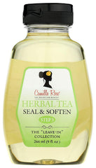 Camille Rose Herbal Tea Leave-In Oil bottle delivering lasting moisture for soft, manageable strands.