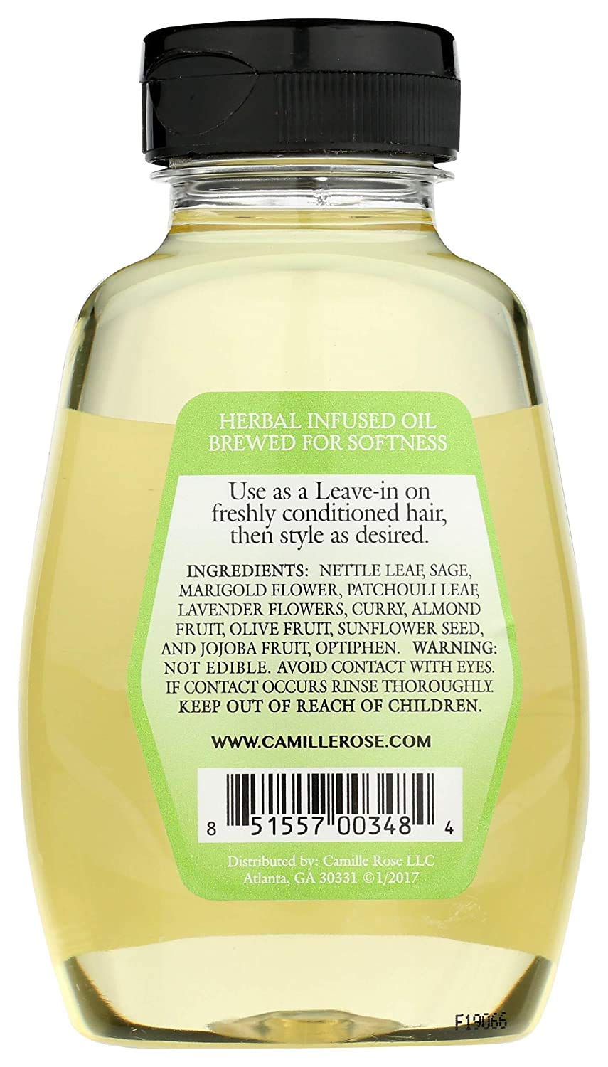 Camille Rose Herbal Tea Leave-In Oil on dry hair for quick moisture refill.