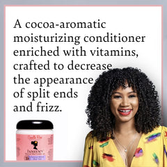 Camille Rose Jansyns Moisture Max conditioner label back view notes vitamins for color-treated hair.