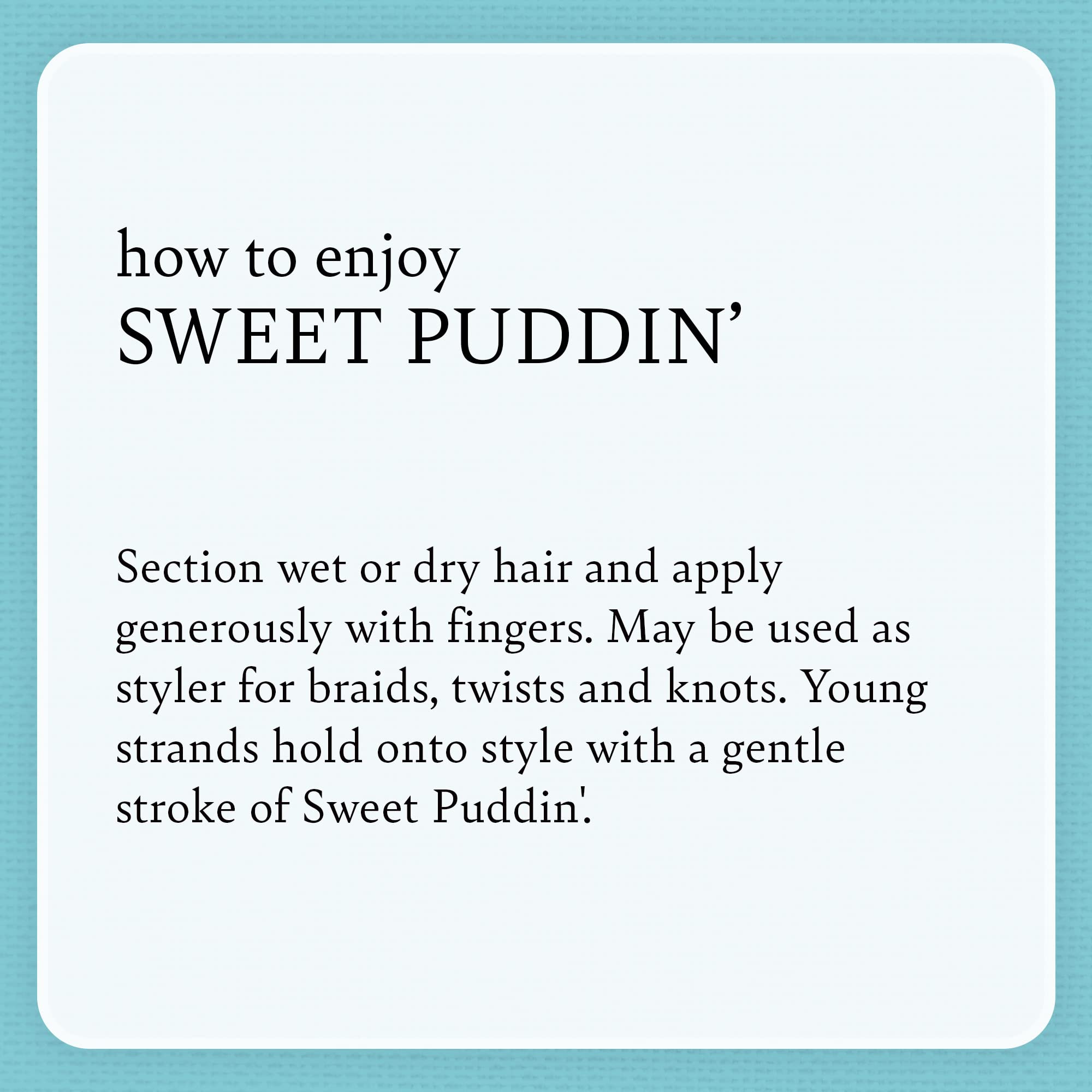 Camille Rose Kids Sweet Puddin’ softens hair for a healthy-looking glow.