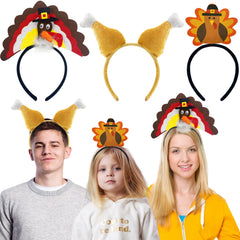 Camlinbo turkey headband style 1 on head for festive Thanksgiving celebration