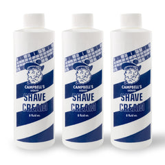 Campbell’s Liquid Shave Cream in LatherKing cup delivering thick, even lather for quick prep.