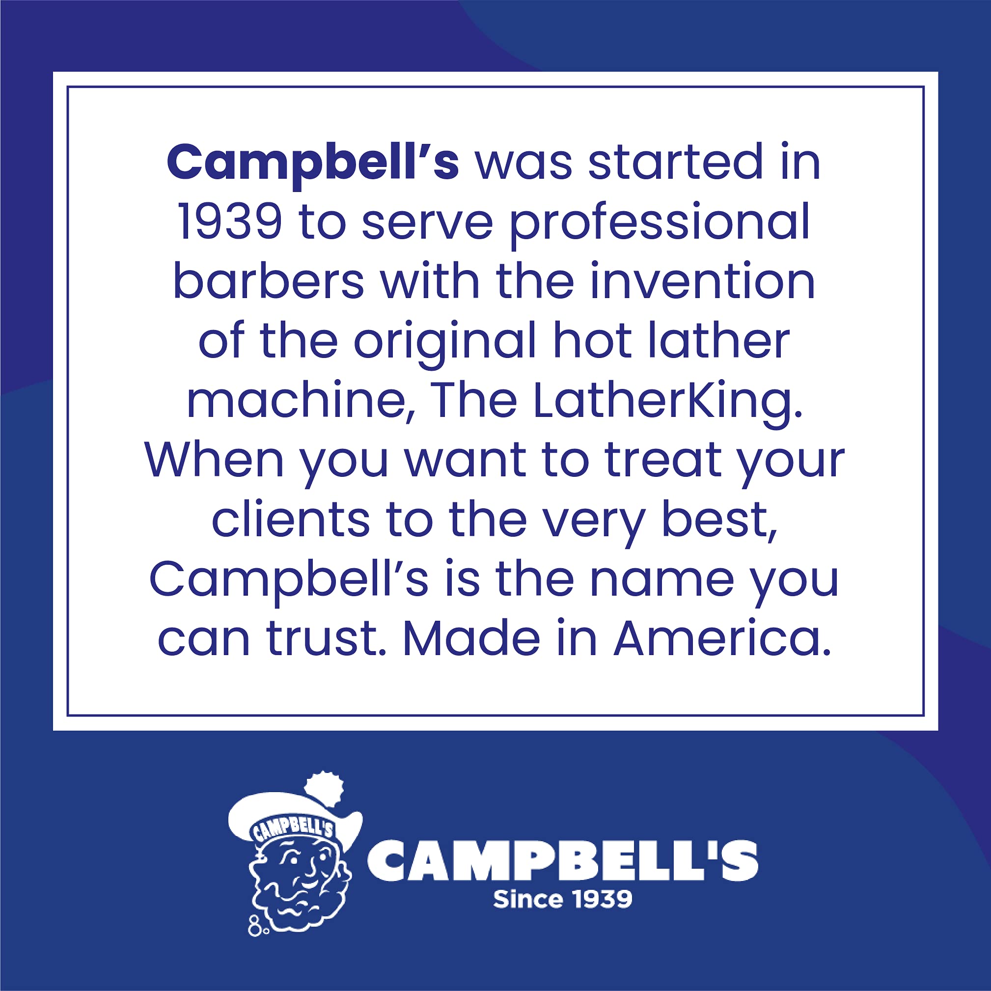 Professional barber-station setup featuring Campbell’s products for client-ready service.