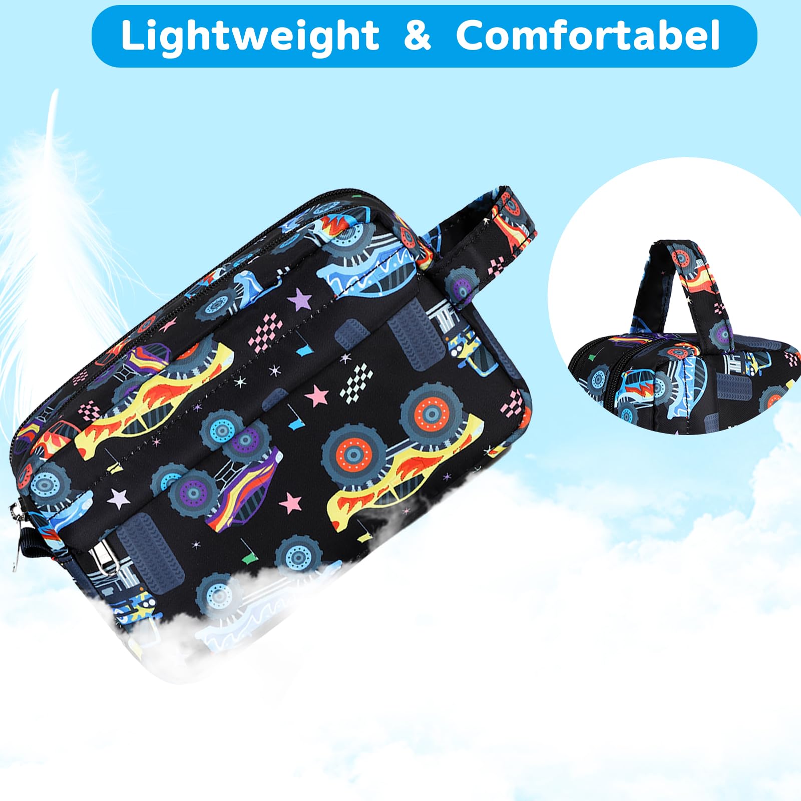 CAMTOP car print bag adds fun while organizing travel essentials.
