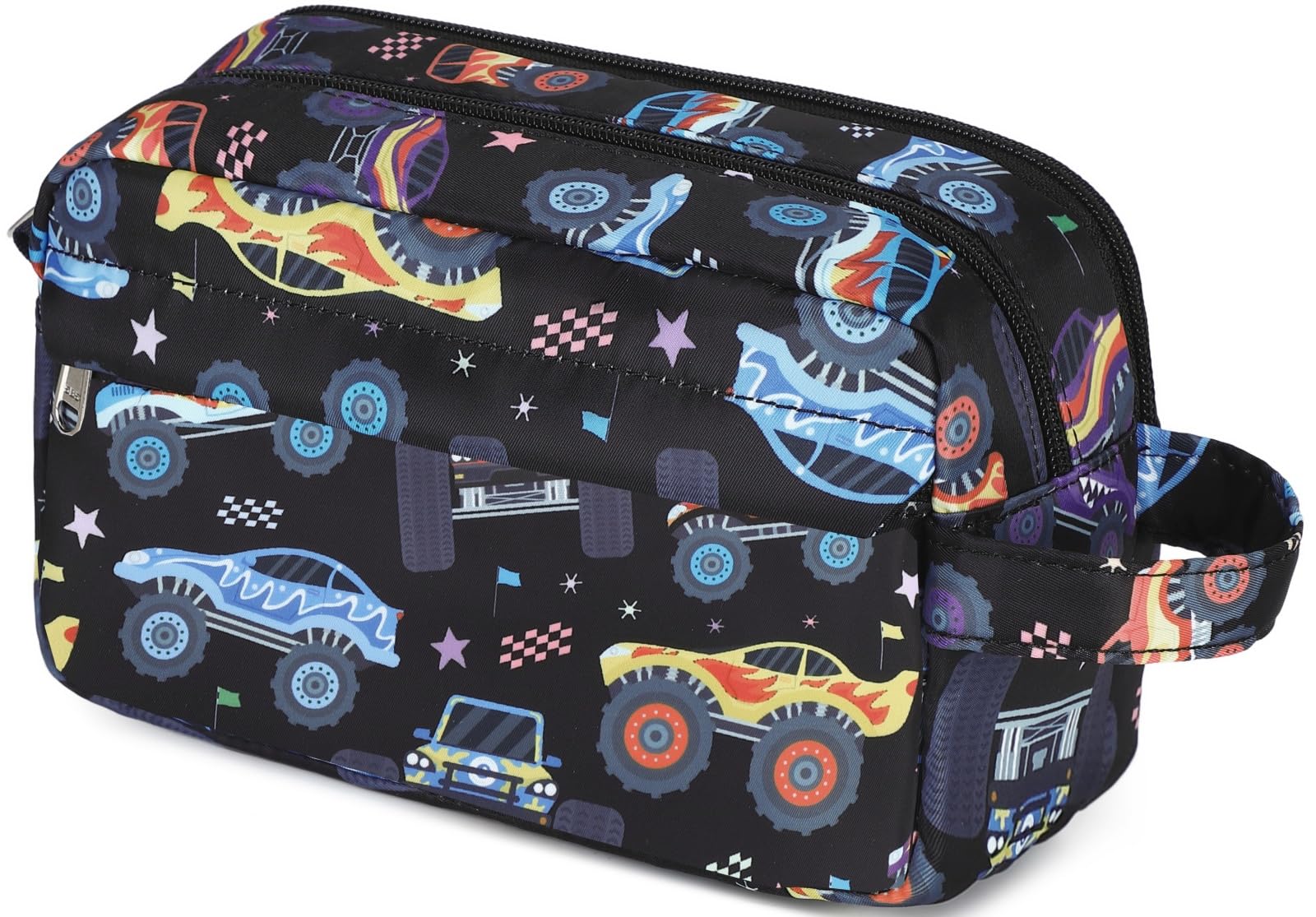 CAMTOP travel toiletry bag dinosaur print helps kids stay organized on trips.