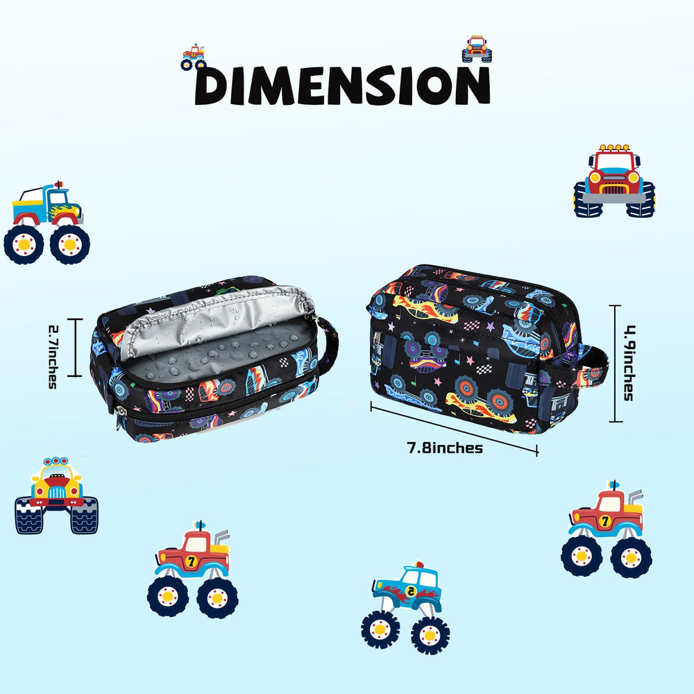 CAMTOP shark print bag keeps toiletries organized during travel.