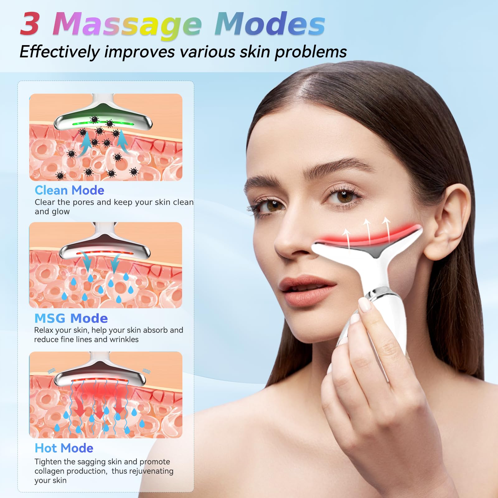 Candio massager with 3 modes adapts to daily skin care routines.