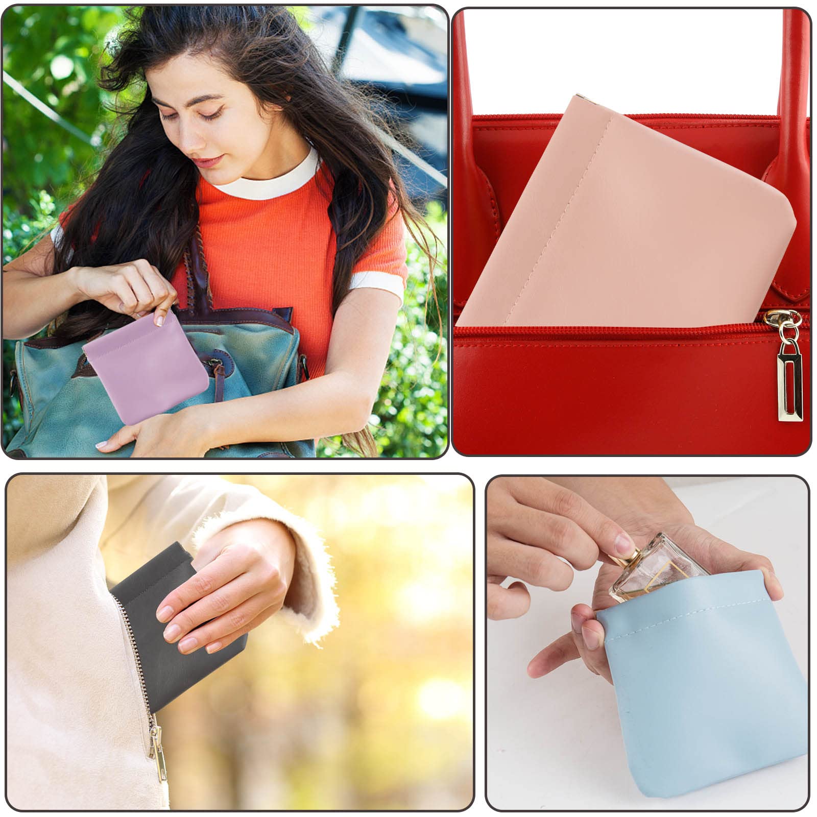 CANIPHA caramel bag features water-repellent PU leather for travel protection.